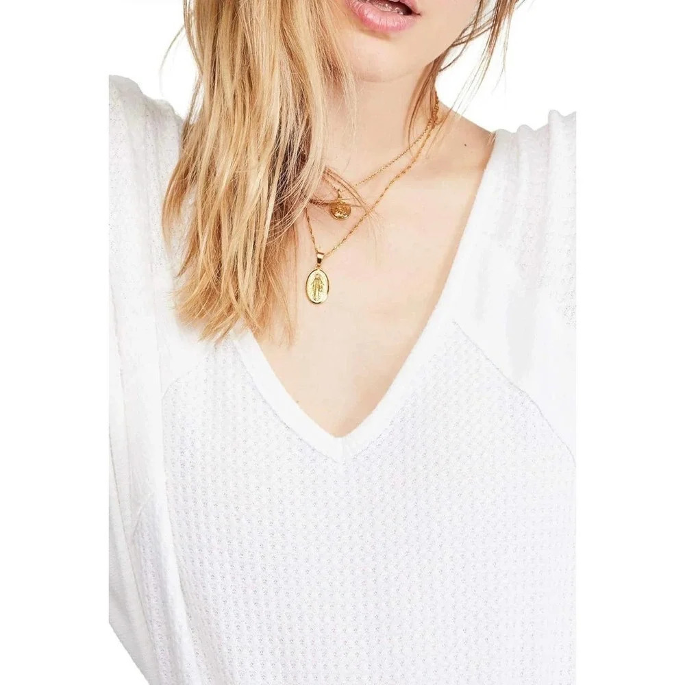 Free People Santa Clara Thermal Shirt White - Picture 4 of 11